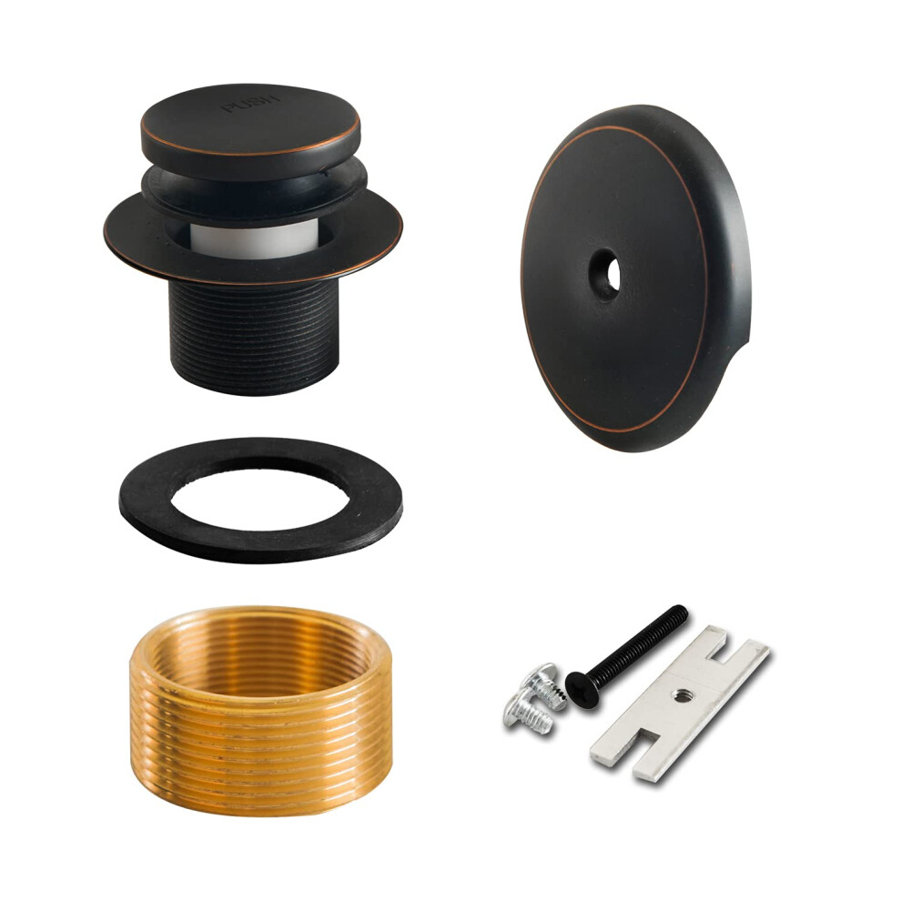 Sento Bronze Tip-Toe Bathtub Drain Trim Set Assembly Stopper Kit Fit Both 1-1/2 Inch Or 1-5/8 Inch Strainer And Stopper Heavy Duty Metal With Matchi 4710623110241