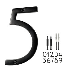 NACH NACK FLOTING HOUSE NUMROS 8 pouces Numros de maison noire en aluminium pour l'extrieur - numro 5 Numros de porte avec matriel de montage
