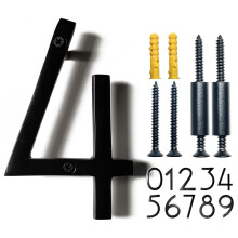 NACH NACK FLOTING NUBERS DE 8 pouces Numros de maison noire en aluminium pour l'extrieur - Numro de porte Numros de porte avec matriel de montage
