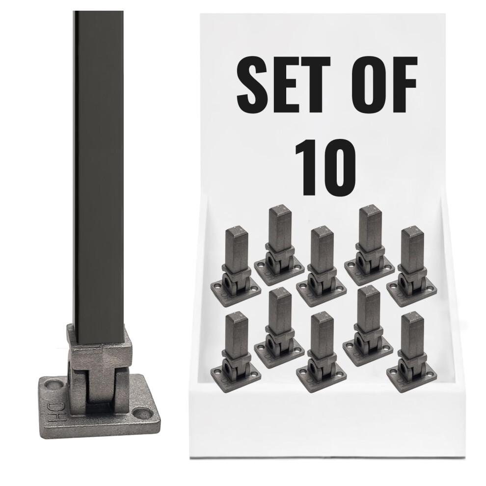 Baluster Swivel Connectors with Set of Screws for Use with 1/2"""" Hollow Square Iron Balusters - 10 Pack - DHSBC