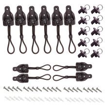 Universal 5-Pack Bungee Pull Ring End Cap Kit Udskiftningssk?rmdele til udvendige solsk?rme Udend?rs/Indend?rs rullegardiner (brun)