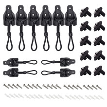 Universal 5-pack Bungee Pull Ring End Cap Kit Udskiftningssk?rmdele til udvendige solsk?rme Udend?rs/Indend?rs rullegardiner (sort)
