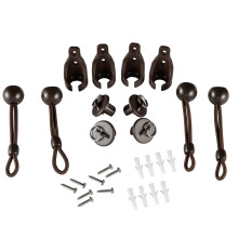 N // C Universal Udskiftning Shade Parts Bungee Kit og End Cap med ring til udvendig tr?dl?s udend?rs/indend?rs rulle nuancer (Brown Bungee Kit o