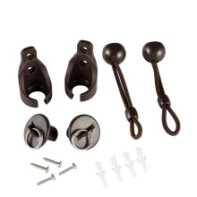 Universal Udskiftning Shade Parts Bungee Kit og End Cap med ring til udvendig tr?dl?s udend?rs/indend?rs rulleskygger