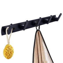 Jnnicoog Coat Rack Wall Mount with 5 Hooks Black Wall Coat Hook Wall Mounted Modern Coat Rack Coat Hook is Suitable for Living Room Entrance Bedro