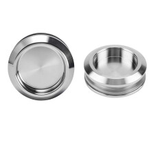Penwlled Mewuthede 2pcs Stainless Steel Shower Enclosure Glass Door Sliding Knob Bathroom Round Back to Back Handle Cabinet Silver Pull Knob for Gla