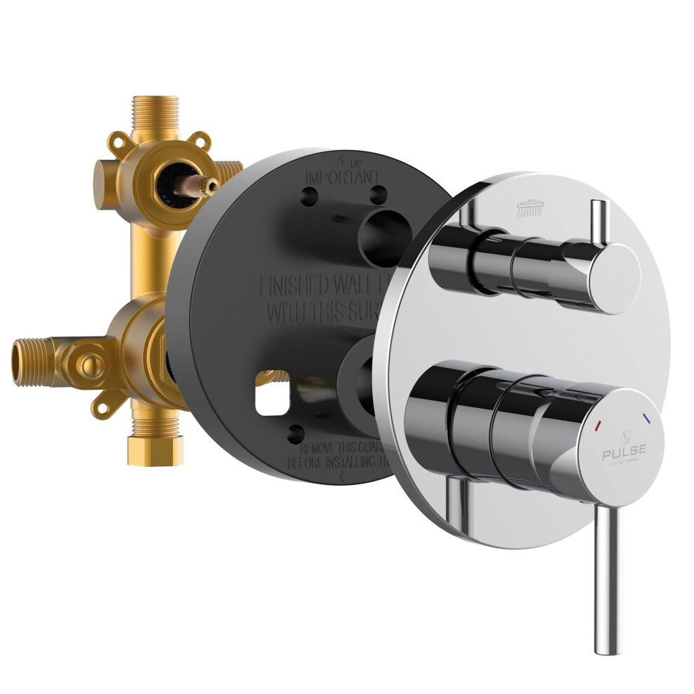Photos - Other Bathroom Accessories PULSE ShowerSpas 3005-RIVD-CH Two Way Tru-Temp Pressure Balance 1/2"""" Rough-In Valve with Chrome Trim Kit