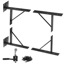 Mofeez Gate Corner Brace Bracket No Sag Kit for Shed Doors Driveway Gates Corral Gates Wood Windows (with Gate Latch)