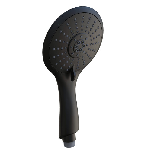 Westbrass HS5601-62 5"""" Round Thin 5-Function Adjustable Spray Hand Shower  Matte Black