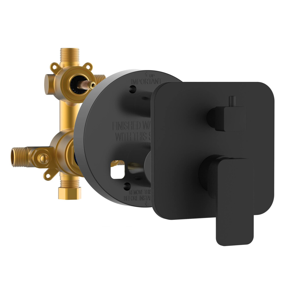 Photos - Other Bathroom Accessories PULSE ShowerSpas 3007-RIVD-MB Two Way Tru-Temp Pressure Balance 1/2"""" Rough-In Valve with Square Oil-Rubbed Bronze Trim Ki