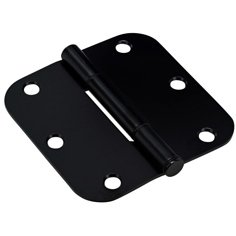 Hardware Essentials By Hillman Squeak-Proof 3-1/2In 5/8In Radius Matte Black Door Hinge (9 Count) 038902389688