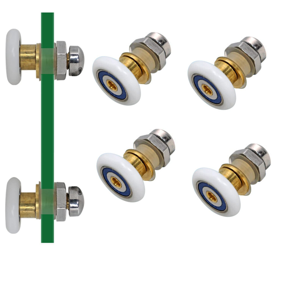 Awen 4Pcs X Shower Door Rollers Roller Diameter 23Mm For The Bathroom Glass Sliding Door Pulleys/Runners/Wheels Strong Load-Bearing Capacity Ultra-Qu 741326206430