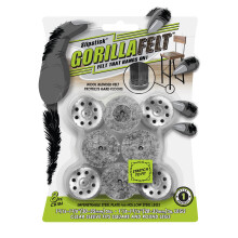 Slipstick GorillaFelt Chair Leg Floor Protectors for Hardwood Floors Clear Sleeve Felt Pads for Furniture That Stay On Fits Round & Square Legs In