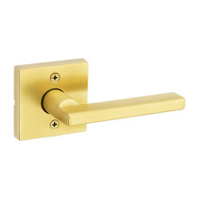 Kwikset Halifax Dummy Door Handle  Single Sided Lever for Closets  French Double Doors  and Pantry  Satin Brass Non-Turning Reversible Interior Push/P