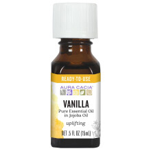 Aura Cacia, Reines Ätherisches Öl in Jojobaöl, Vanille, 0,5 fl oz (15 ml)