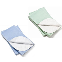 Nobles waschbare/wiederverwendbare Bettunterlagen, 34 x 36, schwere Einlage, 2er-Pack, 1 Blau, 1 Gr   n