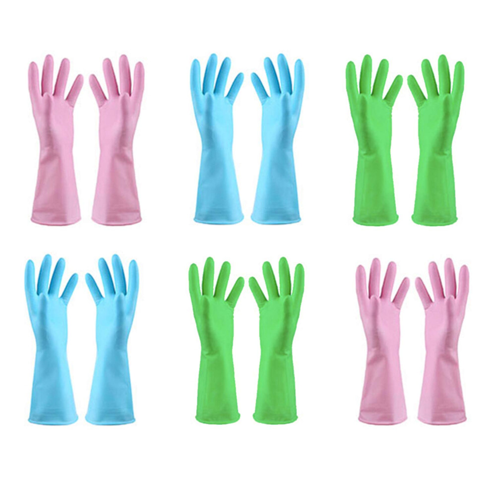 Gants De Cuisine Ursmart - 6 Paires De Gants De Cuisine En Caoutchouc Pour Laver La Vaisselle, La Salle De Bain, Le Linge (Couleur Al Atoire)-image