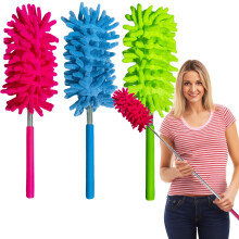 M-Jump 3-pack intrekbare wasbare stofdoek met groot bereik voor het reinigen Microvezel handstofborstel met telescopische steel voor het reinigen van