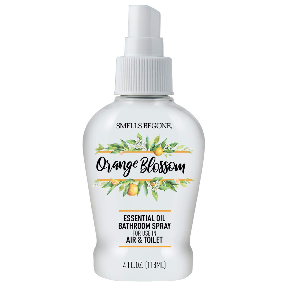 SMELLS BEGONE 4 oz Essential Oil Air Freshener Bathroom Spray - Eliminates Bathroom & Toilet Odors - Made with Essential Oils - Orange Blossom Scent-image-OPC-PGC58RR-NEW