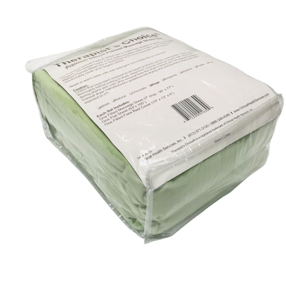 Ensemble de draps en flanelle de qualit    sup   rieure Therapists Choice (3 pi   ces) pour tables de massage, comprenant un drap plat, un drap-housse