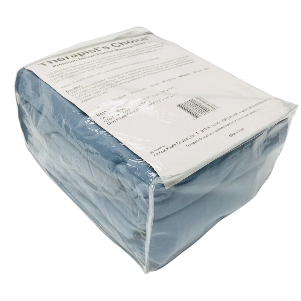 Ensemble de draps en flanelle de qualit    sup   rieure Therapists Choice (3 pi   ces) pour tables de massage, comprenant un drap plat, un drap-housse