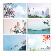 Better Office Products 100-Pack All Occasion Greeting Cards Assorted Blank Note Cards 4 x 6 inch 6 Japanese Watercolor Designs Blank Inside with