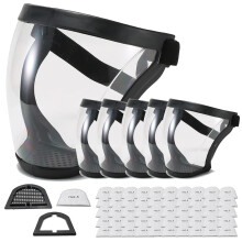 INYX SHOES Anti-Fog Full Face Active shields Skydd Synligt uttryck Transparent Andas Bekvma Vuxna teranvndbara (Svart 5PCS) (JZY-0010)