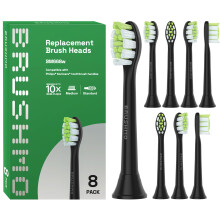 Brushmo Whitening erstatningstandb?rstehoveder kompatibel med Philips Sonicare DiamondClean HX6062/65 Black 8 Pack