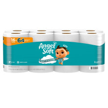 Papel higi   nico suave Angel 16 rollos grandes = 64 rollos regulares Papel higi   nico suave y resistente