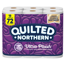 Papel higi   nico ultra suave acolchado Northern, 18 rollos grandes = 72 rollos regulares, papel higi   nico de 3 capas