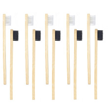 Sevenhead 10 pcs Kids bambus tandbørster bløde børstehår Træbørster naturlige bionedbrydelige BPA -gratis miljøvenlige tandbørster sort hvid