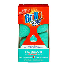Brillo Scrub Max Heat Activated Sponges  Strong & Long Lasting  Innovative Technology  2 Count (2 Count (Pack of 1)  Bathroom)