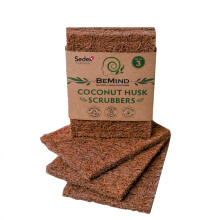 Epurateur de noix de coco a coco (3) coussinets de recurage de noix de coco | Epurateur a plat naturel | Epurateur a plat de noix de coco | Epura