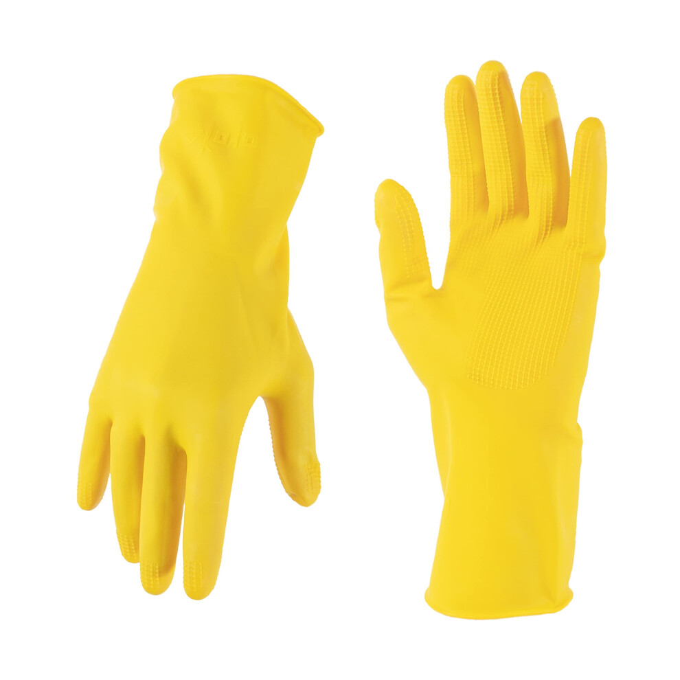 Mamison 10 Pairs Simple and Short Hands Gloves  Reusable Waterproof Household Dishwashing Cleaning Non-Slip Kitchen Rubber Glove(Large)-image-OPC-PGC59GK-NEW