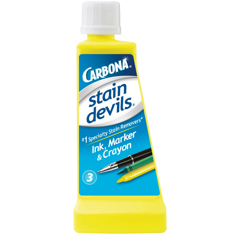 Carbona Stain Devils #3 - Ink  Marker & Crayon | Professional Strength Laundry Stain Remover | Multi-Fabric Cleaner | Safe On Skin & Washable Fabrics