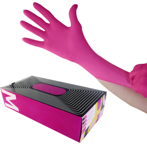 Waxness Kosmetologi Nitril Handsker Pink Medium 100 stk/?ske