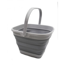 SAMMART 10L (2.6 Gallon) Hopfällbar Rektangulär Hink (Grå, 1)