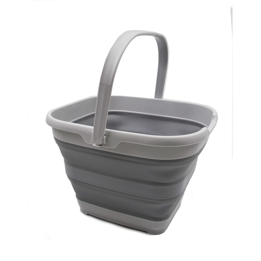 Sammart 10L (2.6 Gallon) Collapsible Rectangular Handy Bucket (Grey 1) 843050107646