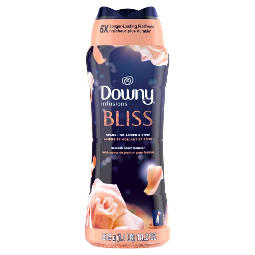 Perle Profumate per Lavatrice Downy Infusions, BLISS, Ambra e Rosa, 18.2 oz