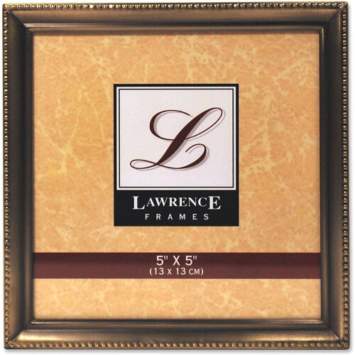 Lawrence Frames Bead Border Design  5x5  Satin Gold