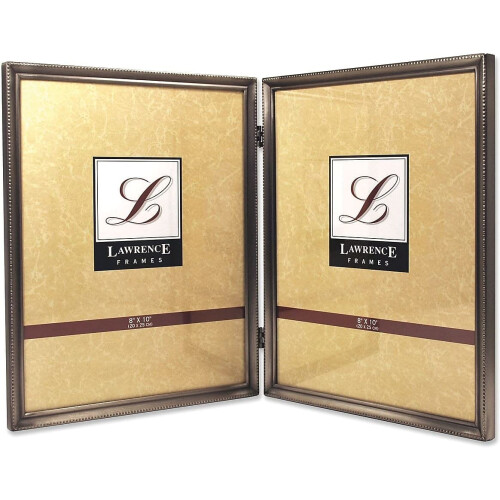 Lawrence Frames Bead Border Design  8x10 Double  Pewter