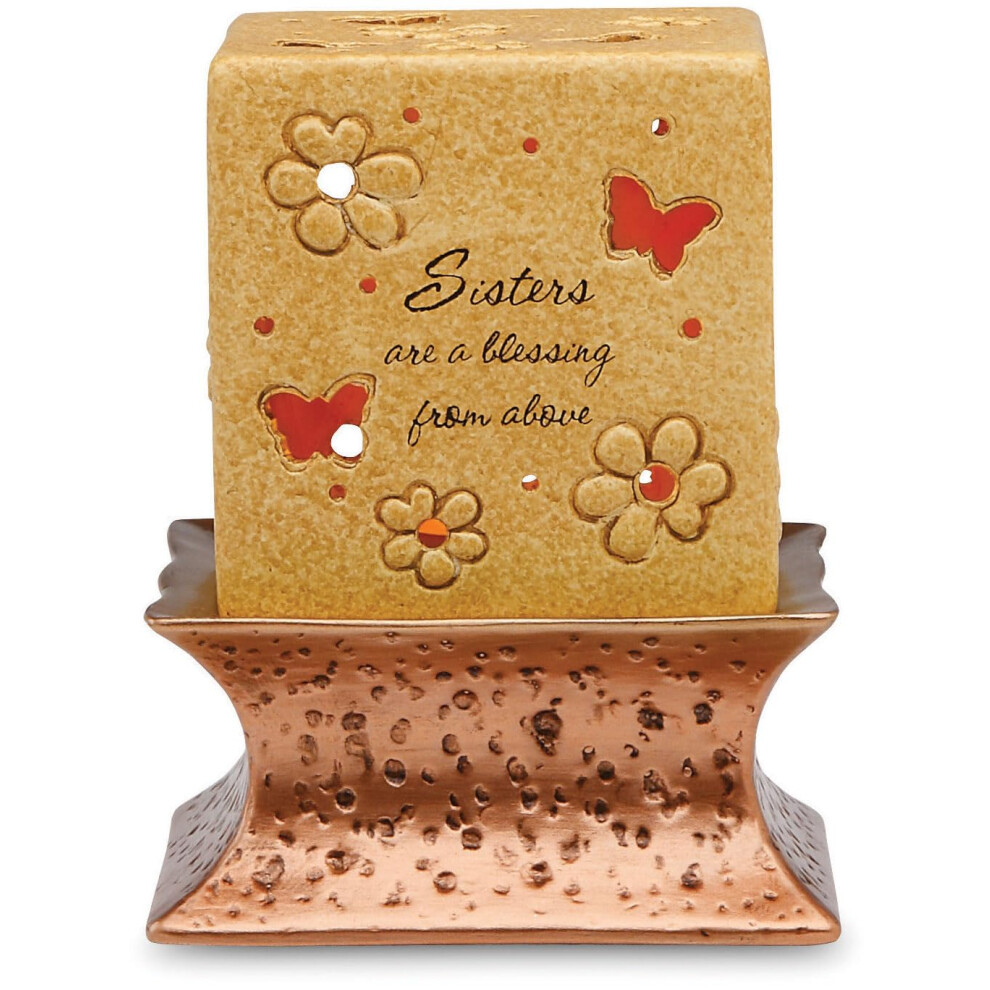 Pavilion Gift Company Sister Una Benedizione Di Pavilion, Altezza 5-1/2 Pollici, Inclusa Base E Candela Tea Light-image