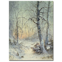 Varumrke Fine Art Vinterfrukost Canvaskonst av Joseph Farquharson 18 x 24-tum