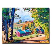Trademark Fine Art Road to Jenne Farm Vermont Canvaskonst av David Lloyd Glover 18 gnger 24-tum