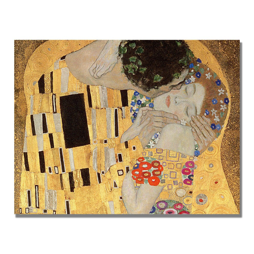 Toile Murale Trademark Fine Art Le Baiser De Gustav Klimt 45,7 X 61 Cm-image