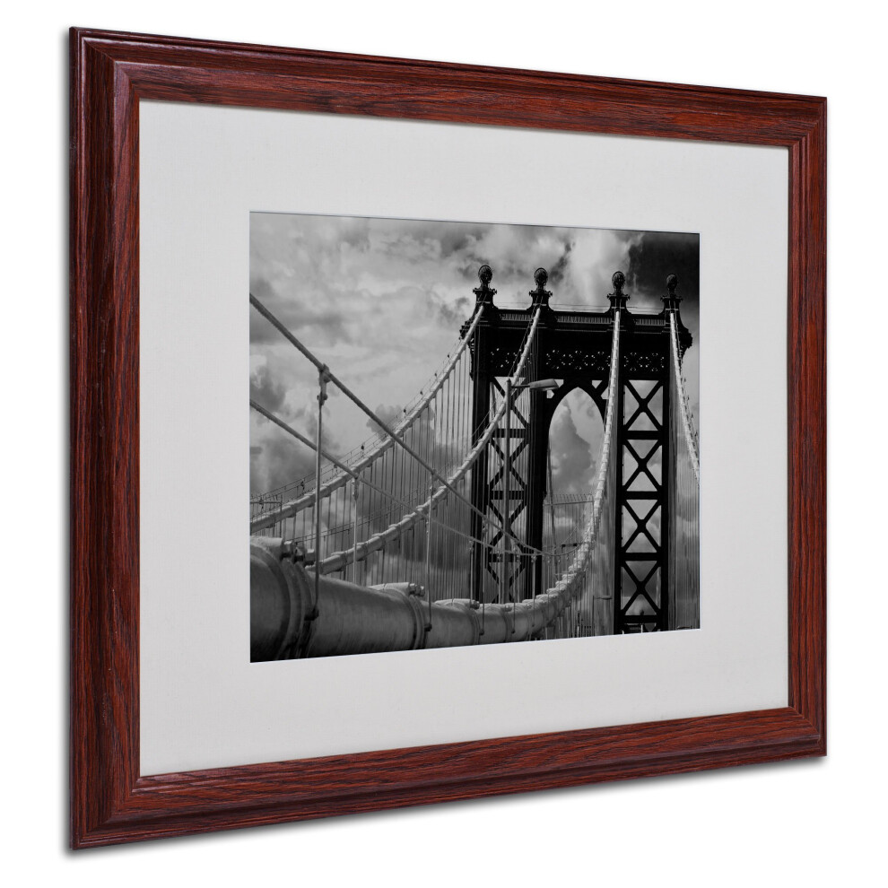 Trademark Fine Art Manhattan Bridge par Yale Gurney, toile encadr   e en bois, 28 x 35 cm