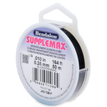 Corda de Bead SuppleMax Illusion, 0,25 mm, Monofilamento Preto, 50 m