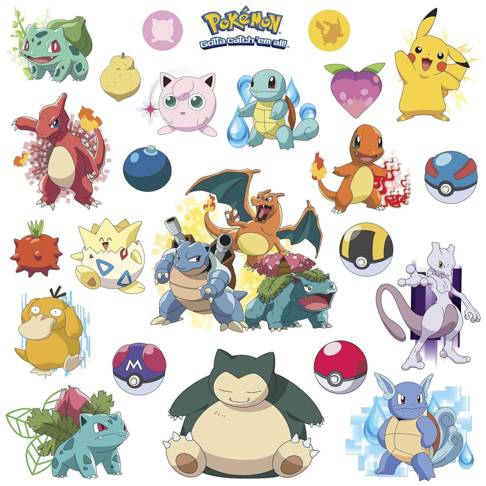 Huonekaverit Roommates Rmk2535scs Pokemon Iconic Peel And Stick Wall Decals
