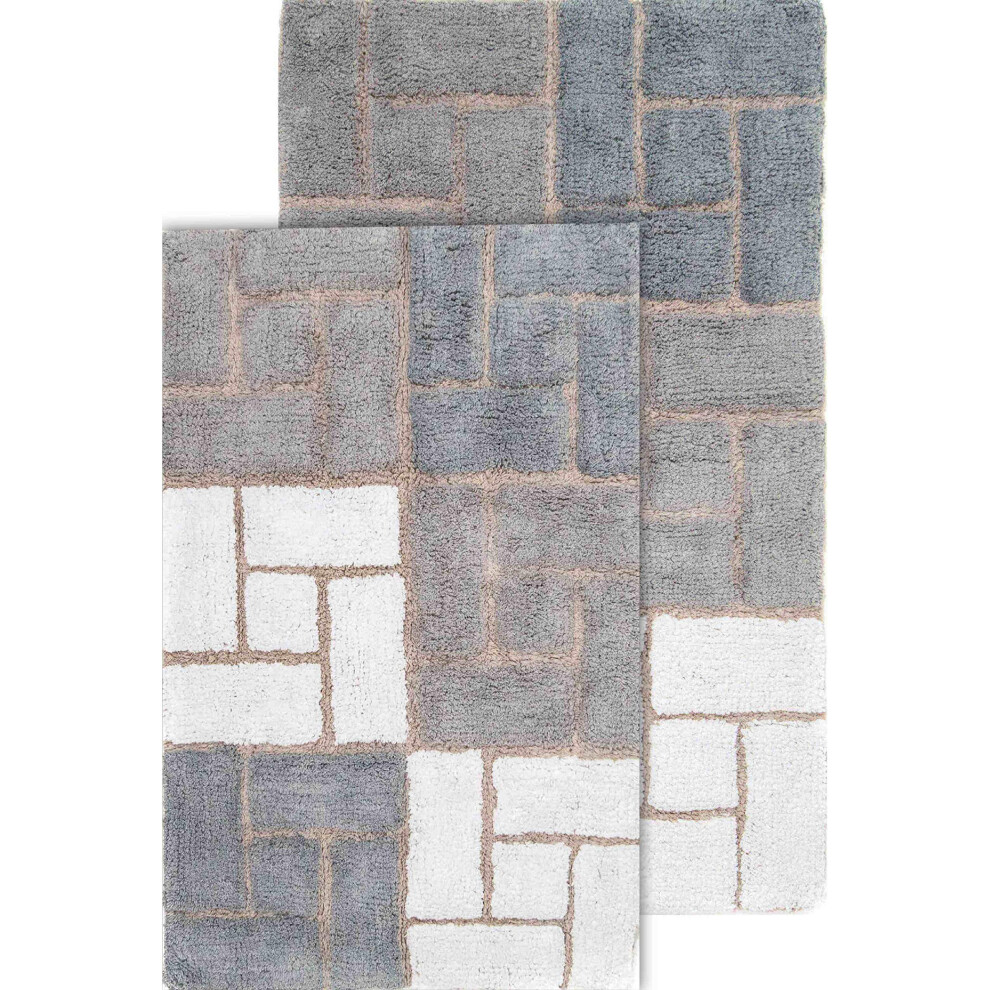 Ensemble de 2 tapis de bain gris Berkeley de Chesapeake Merchandising 44704 (53,3 x 86,4 cm et 61 x 101,6 cm)