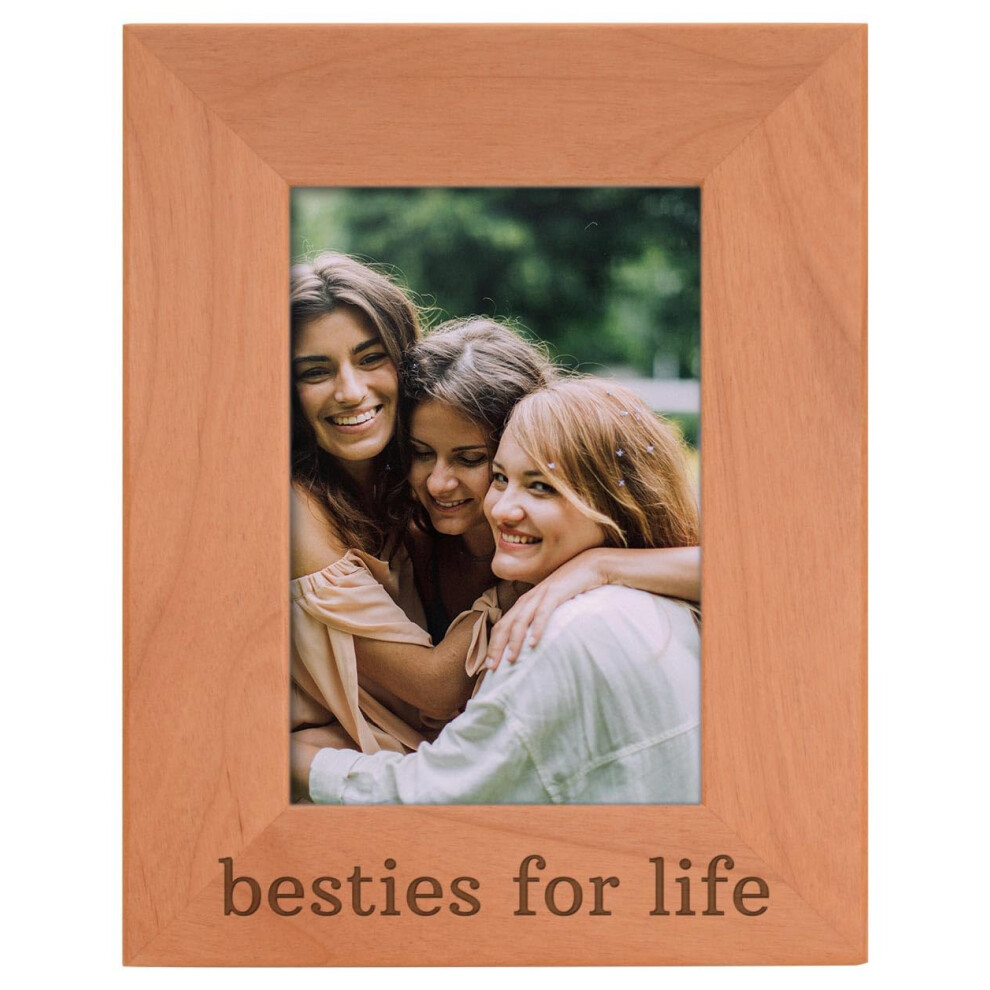 Thiswear Besties For Life Best Friends Forever Cadeau Natuurlijk Hout Gegraveerd 4X6 Portret Fotolijst Hout-image